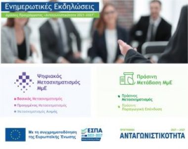 Ενημερωτική εκδήλωση Δέσμη Δράσεων «Ψηφιακός Μετασχηματισμός ΜμΕ» & «Πράσινη Μετάβαση ΜμΕ» στο Επιμελητήριο Ρεθύμνης στις 04/04/2023